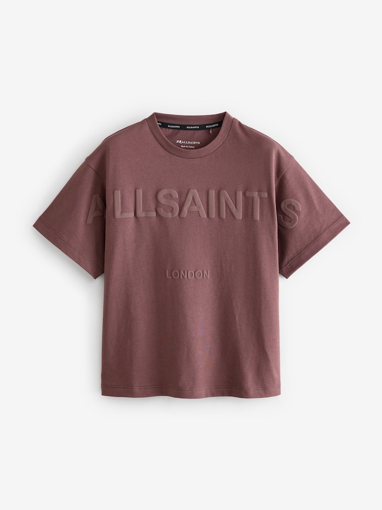 smALLSAINTS Chestnut Brown Oversized 100% Cotton Biggy Logo Crew T-Shirt - Image 3 of 5