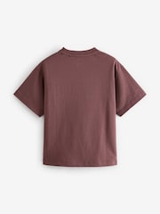smALLSAINTS Chestnut Brown Oversized 100% Cotton Biggy Logo Crew T-Shirt - Image 4 of 5