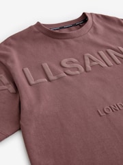 smALLSAINTS Chestnut Brown Oversized 100% Cotton Biggy Logo Crew T-Shirt - Image 5 of 5