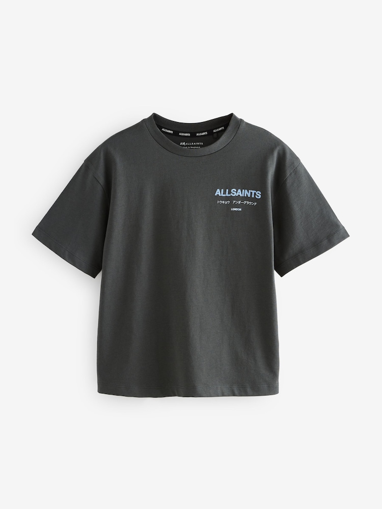 Schwarz/Denim - smALLSAINTS – Übergroßes Underground Rundhals-T-Shirt aus 100 % Baumwolle - Image 5 of 8