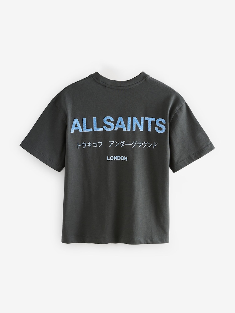 Schwarz/Denim - smALLSAINTS – Übergroßes Underground Rundhals-T-Shirt aus 100 % Baumwolle - Image 6 of 8
