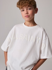 smALLSAINTS White Oversized 100% Cotton Biggy Logo Crew T-Shirt - Image 4 of 7