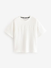 smALLSAINTS White Oversized 100% Cotton Biggy Logo Crew T-Shirt - Image 5 of 7
