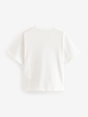 smALLSAINTS White Oversized 100% Cotton Biggy Logo Crew T-Shirt - Image 6 of 7