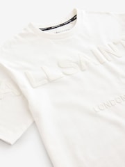smALLSAINTS White Oversized 100% Cotton Biggy Logo Crew T-Shirt - Image 7 of 7