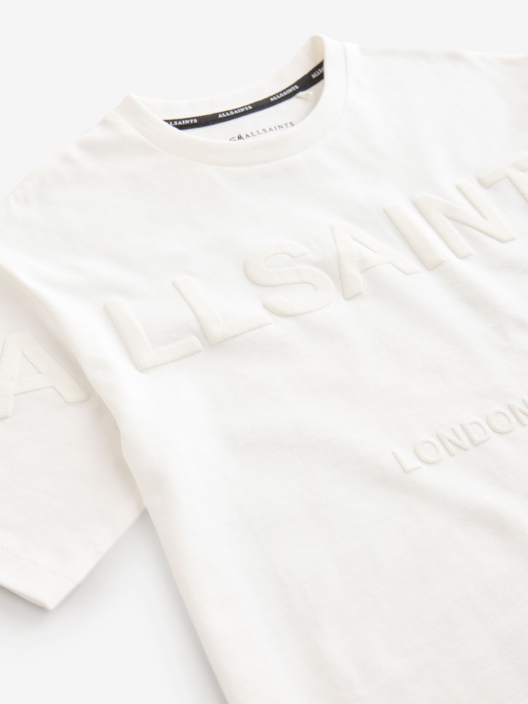smALLSAINTS White Oversized 100% Cotton Biggy Logo Crew T-Shirt - Image 7 of 7
