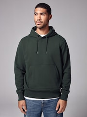Dark Green Heavyweight 100% Cotton Hoodie - Image 1 of 8