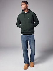 Dark Green Heavyweight 100% Cotton Hoodie - Image 2 of 8