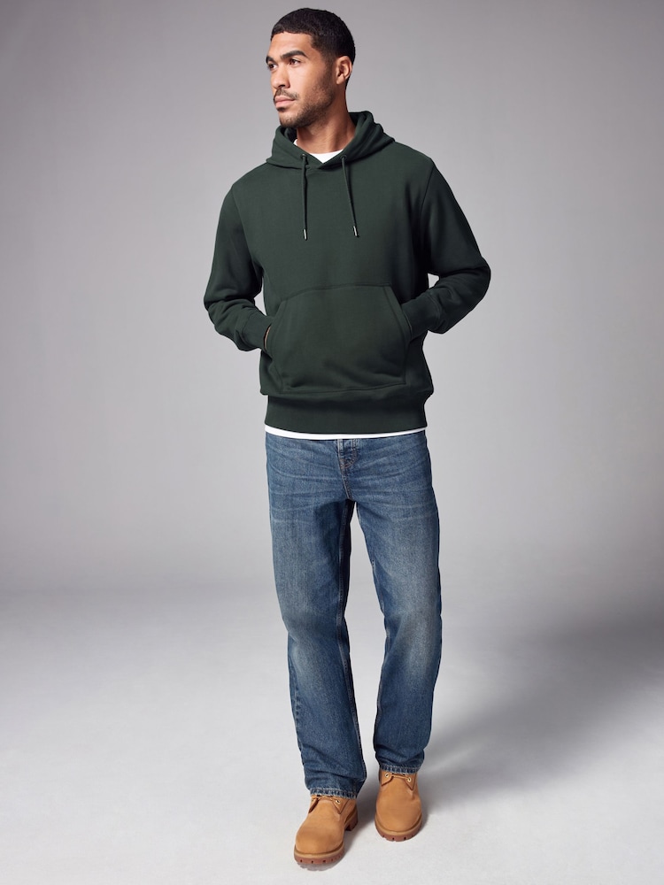 Dark Green Heavyweight 100% Cotton Hoodie - Image 2 of 8