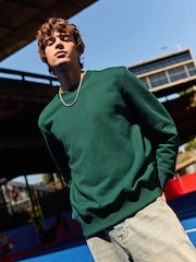 Bright Green Crew Sweatshirt 100% Cotton Heavyweight Crew Sweatshirt - Image 1 of 7