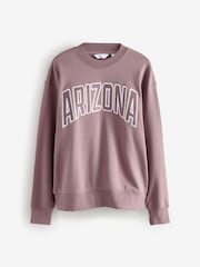 Berry Pink Cotton Rich Crew Graphic Sweatshirt - Image 5 of 7
