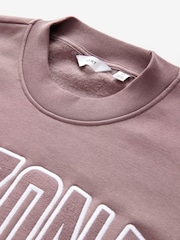 Berry Pink Cotton Rich Crew Graphic Sweatshirt - Image 6 of 7