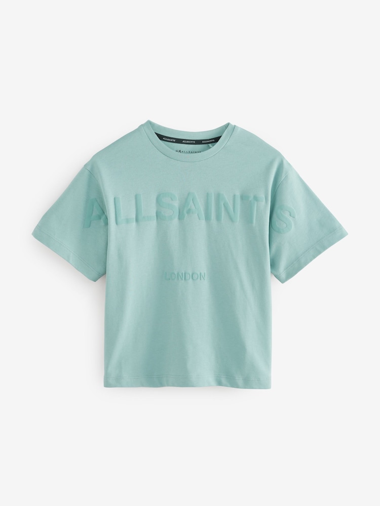 smALLSAINTS Mid Blue Oversized 100% Cotton Biggy Logo Crew T-Shirt - Image 4 of 8