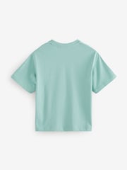 smALLSAINTS Mid Blue Oversized 100% Cotton Biggy Logo Crew T-Shirt - Image 5 of 8