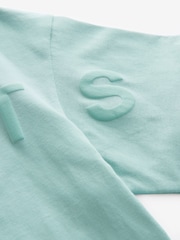 smALLSAINTS Mid Blue Oversized 100% Cotton Biggy Logo Crew T-Shirt - Image 7 of 8
