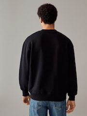 Black Crew Sweatshirt 100% Cotton Heavyweight Crew Sweatshirt - Image 2 of 7