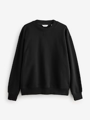 Black Crew Sweatshirt 100% Cotton Heavyweight Crew Sweatshirt - Image 5 of 7
