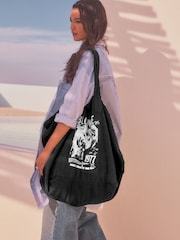 Black Blondie Printed 100% Cotton Shoulder Bag - Image 1 of 10