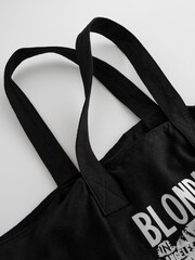 Black Blondie Printed 100% Cotton Shoulder Bag - Image 10 of 10