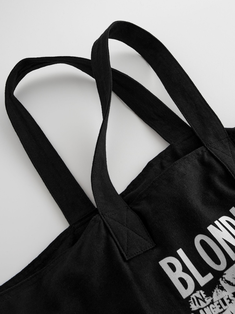 Black Blondie Printed 100% Cotton Shoulder Bag - Image 10 of 10