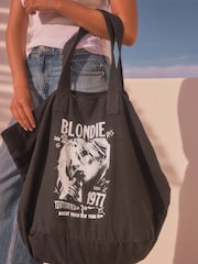 Black Blondie Printed 100% Cotton Shoulder Bag - Image 4 of 10