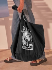 Black Blondie Printed 100% Cotton Shoulder Bag - Image 5 of 10