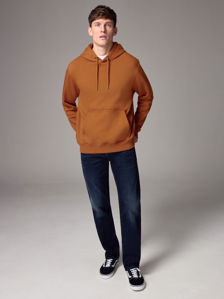 Ochre Regular Fit Rich Jersey Fabric Hoodie - Image 2 of 8 Ochre Regular Fit Rich Jersey Fabric Hoodie - Image 2 of 8