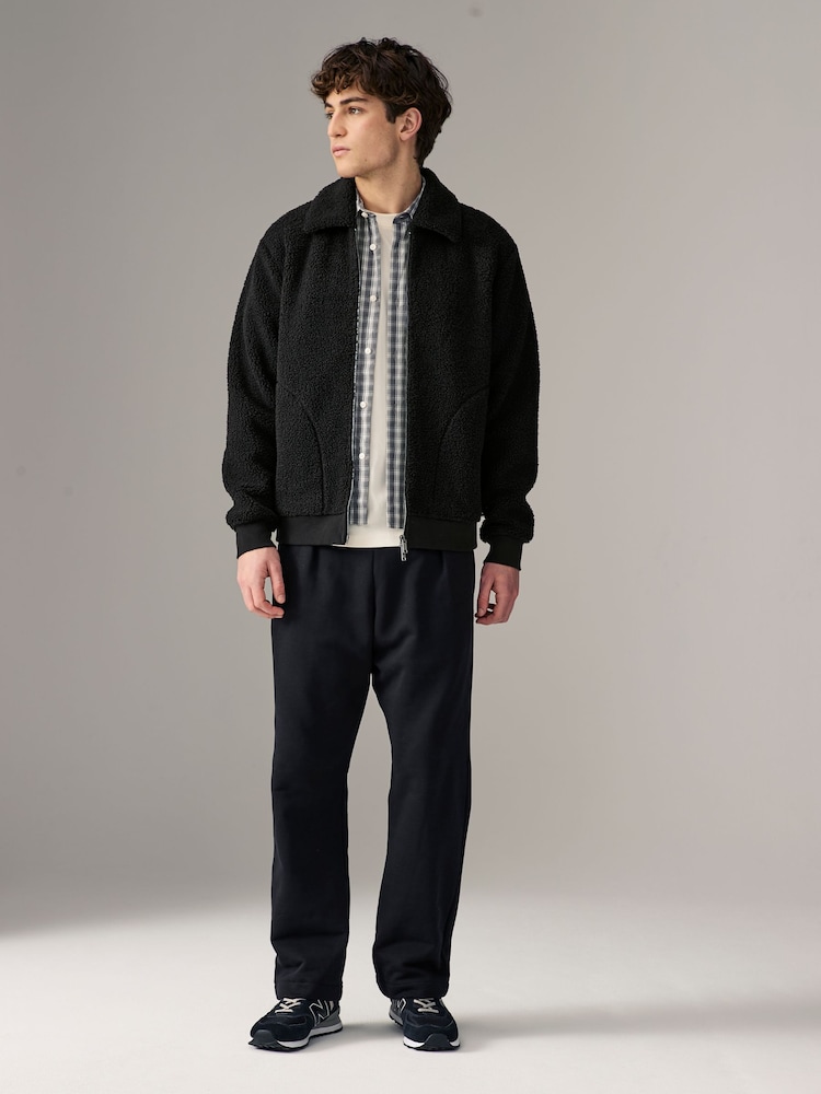 Noir - Veste aviateur en peau de mouton - Image 3 of 10