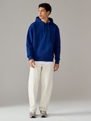 Cobalt Blue Heavyweight 100% Cotton Hoodie - Image 3 of 7