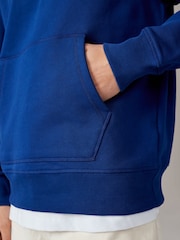 Cobalt Blue Heavyweight 100% Cotton Hoodie - Image 4 of 7