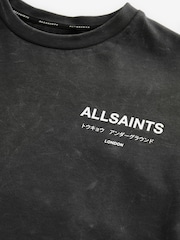 smALLSAINTS Washed Grey Oversized Underground Crew 100% Cotton T-Shirt - Image 6 of 7