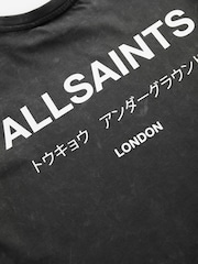 smALLSAINTS Washed Grey Oversized Underground Crew 100% Cotton T-Shirt - Image 7 of 7