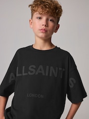 smALLSAINTS Black Oversized 100% Cotton Biggy Logo Crew T-Shirt - Image 2 of 7