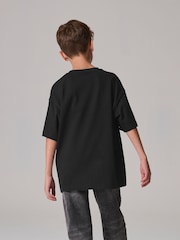smALLSAINTS Black Oversized 100% Cotton Biggy Logo Crew T-Shirt - Image 3 of 7