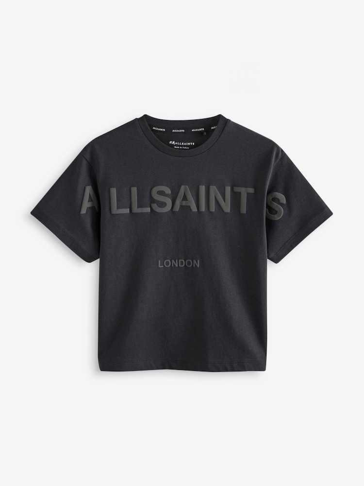 smALLSAINTS Black Oversized 100% Cotton Biggy Logo Crew T-Shirt - Image 4 of 7
