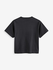 smALLSAINTS Black Oversized 100% Cotton Biggy Logo Crew T-Shirt - Image 5 of 7