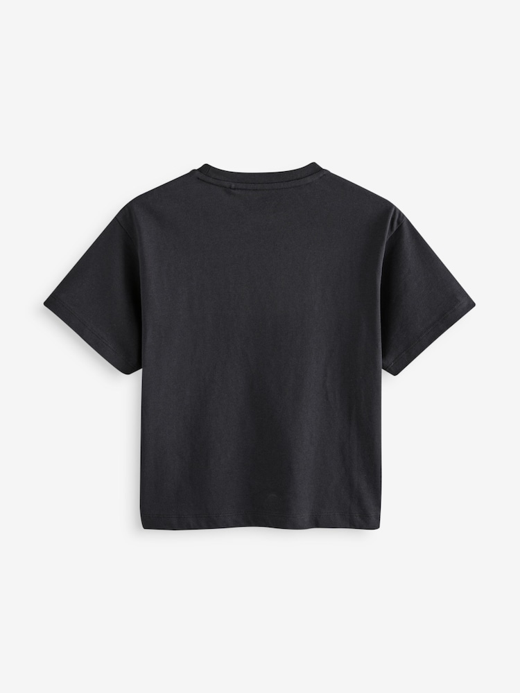 smALLSAINTS Black Oversized 100% Cotton Biggy Logo Crew T-Shirt - Image 5 of 7