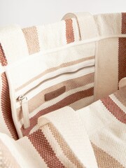 Natur - Streifen Strand-Shopper-Tasche - Bild 6 von 7