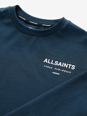 smALLSAINTS Navy Oversized 100% Cotton Underground Long Sleeve Crew T-Shirt - Image 6 of 7