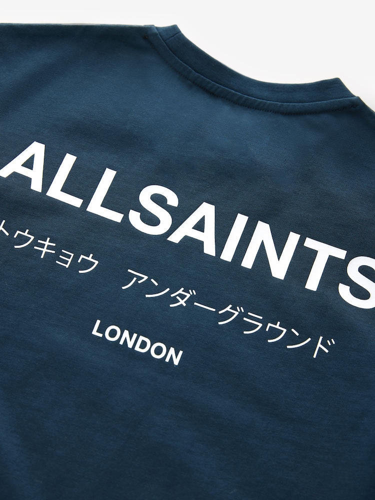 smALLSAINTS Navy Oversized 100% Cotton Underground Long Sleeve Crew T-Shirt - Image 7 of 7