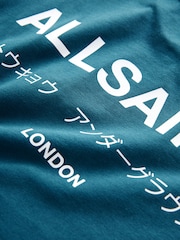 smALLSAINTS Teal Blue Oversized 100% Cotton Underground Long Sleeve Crew T-Shirt - Image 9 of 9