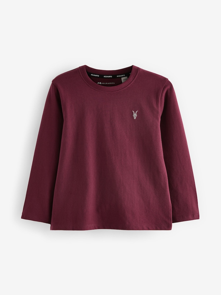 smALLSAINTS Black/Red Boys Brace Crew Long Sleeve 100% Cotton T-Shirts 3 Pack - Image 2 of 6