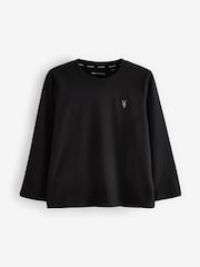 smALLSAINTS Black/Red Boys Brace Crew Long Sleeve 100% Cotton T-Shirts 3 Pack - Image 3 of 6
