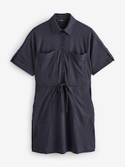 Blau & Marineblau - Mini-Kleid mit Kordelzug - Bild 4 von 5
