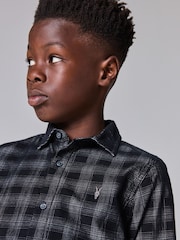 smALLSAINTS Black Boys 100% Cotton Eastburn Checked Corduroy Ramskull Shirt - Image 3 of 8
