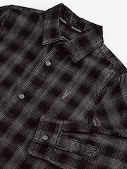 smALLSAINTS Black Boys 100% Cotton Eastburn Checked Corduroy Ramskull Shirt - Image 6 of 8
