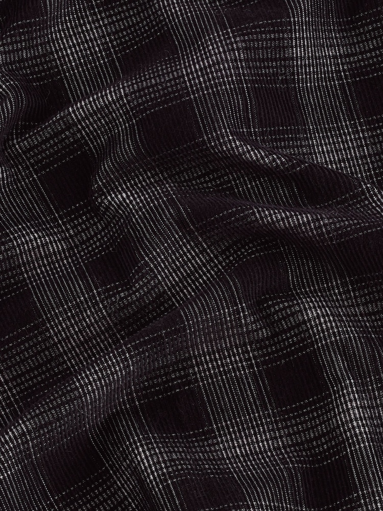 smALLSAINTS Black Boys 100% Cotton Eastburn Checked Corduroy Ramskull Shirt - Image 8 of 8