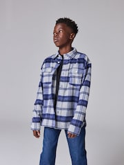 smALLSAINTS Blue/Black Boys Aquarius 100% Cotton Shacket And T-Shirt Set - Image 1 of 11
