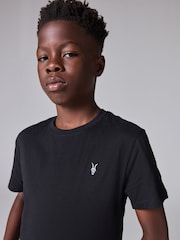 smALLSAINTS Blue/Black Boys Aquarius 100% Cotton Shacket And T-Shirt Set - Image 3 of 11