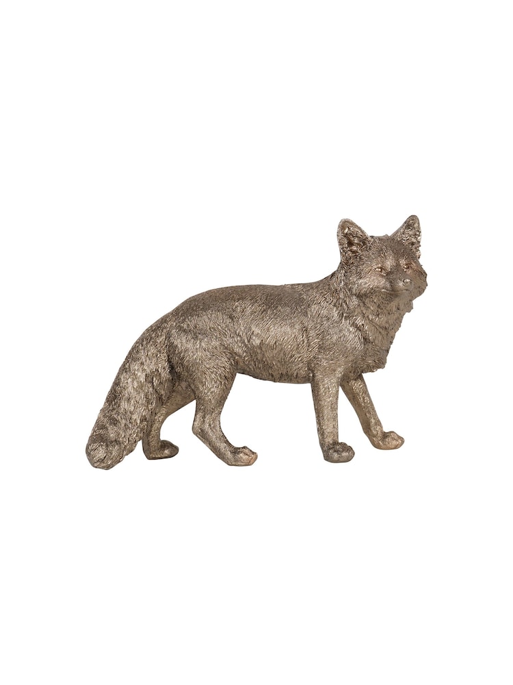 Laura Ashley Antique Gold Standing Fox Ornaments Sculpture - Image 2 of 6